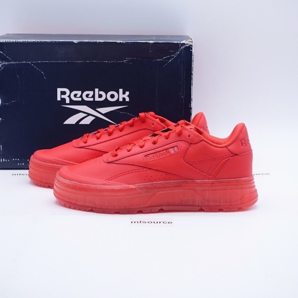 NEW Reebok Club C Double Geo Sneakers GZ6419 Instinct Red - Picture 1 of 10